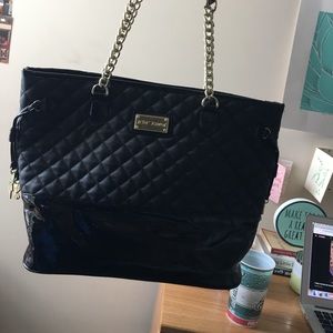 Betsey Johnson Black Leather Tote